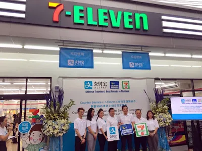 タイ国内のコンビニエンスストアにおけるAlipay決済利用の様子