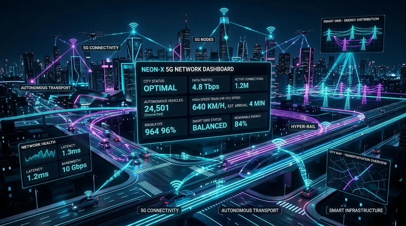 5G接続技術によるスマートインフラの接続イメージ