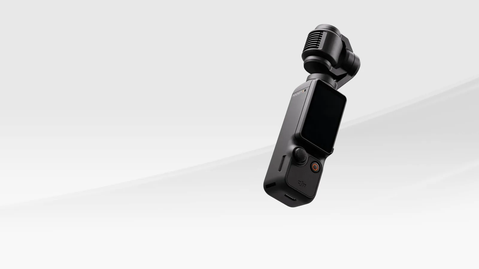 DJI Osmo Pocket 3の縦向きスタンバイ状態と小型ジンバルモジュール