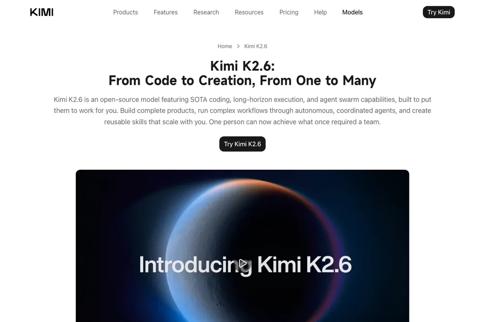 Moonshot AI Kimi K2.6 Banner
