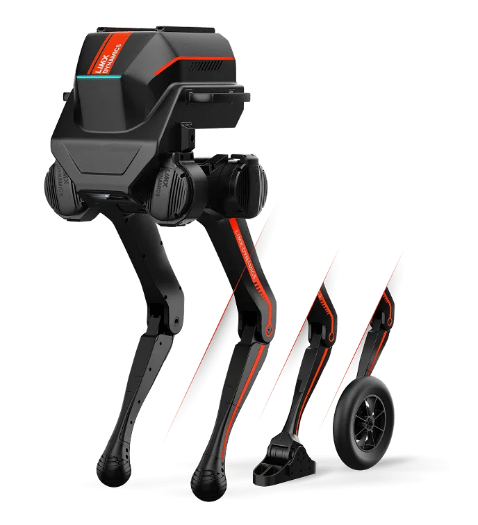 過酷な現場を走行する逐際動力の四足輪足ロボットW1