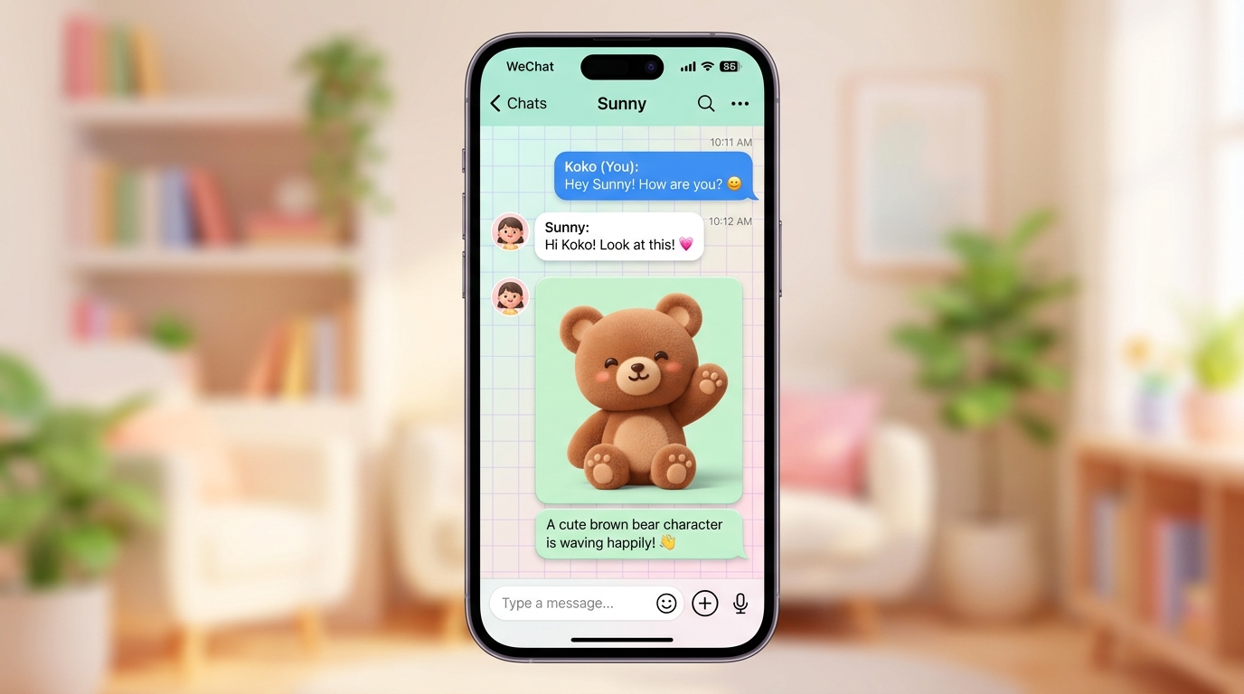 WeChatに登場したリラックマスタンプのイメージ
